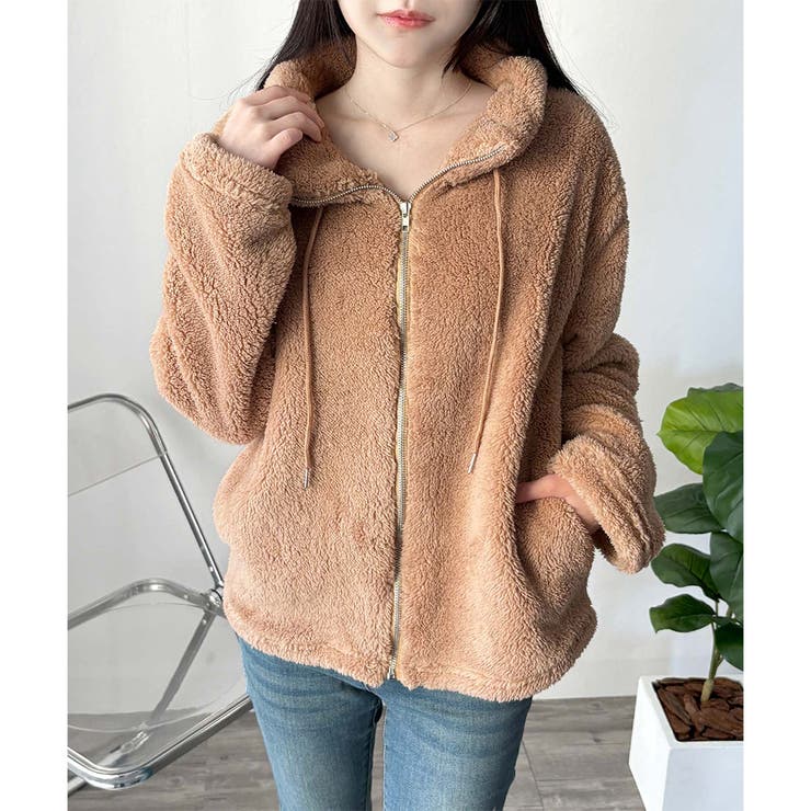 ソフトボアブルゾン ふんわり軽い ジップアップアウター | Amulet | 詳細画像14 