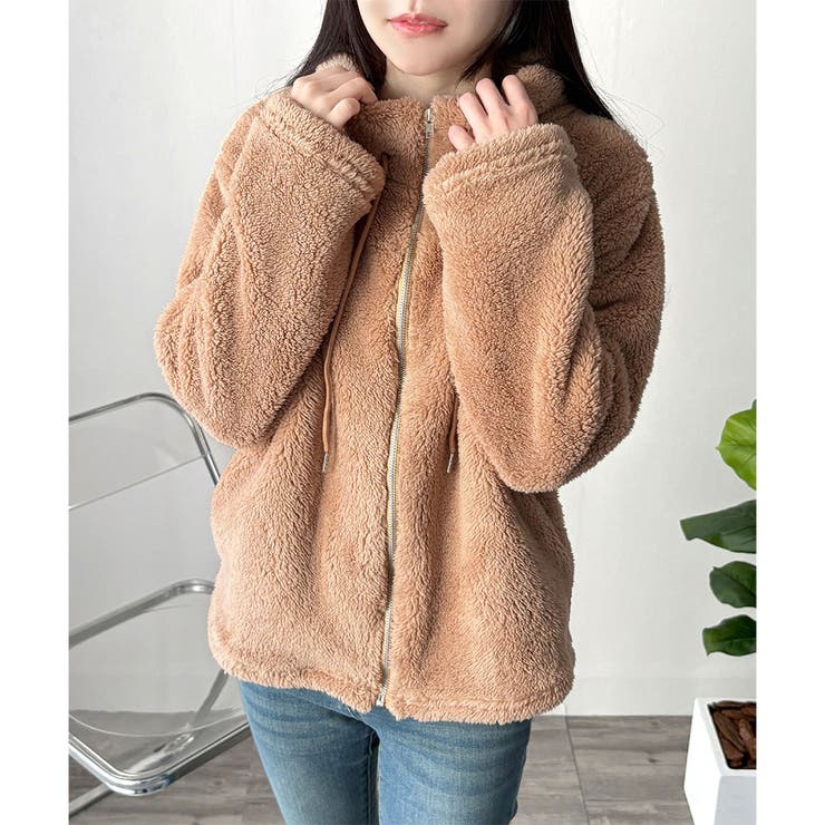 ソフトボアブルゾン ふんわり軽い ジップアップアウター | Amulet | 詳細画像15 