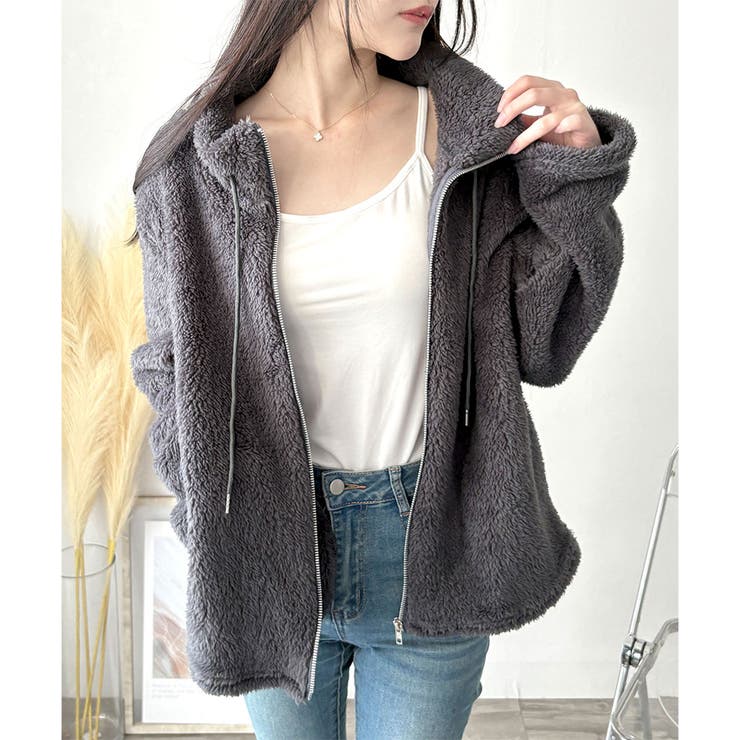 ソフトボアブルゾン ふんわり軽い ジップアップアウター | Amulet | 詳細画像20 