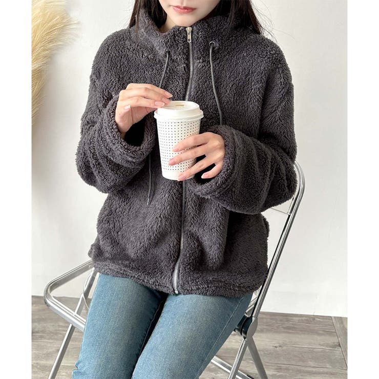 ソフトボアブルゾン ふんわり軽い ジップアップアウター | Amulet | 詳細画像22 