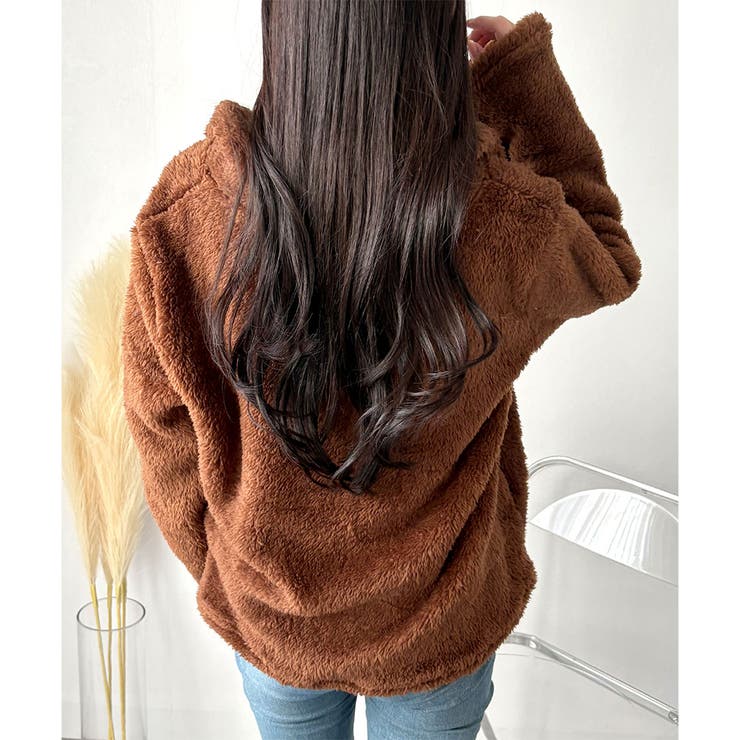 ソフトボアブルゾン ふんわり軽い ジップアップアウター | Amulet | 詳細画像3 