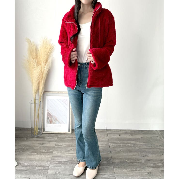 ソフトボアブルゾン ふんわり軽い ジップアップアウター | Amulet | 詳細画像31 