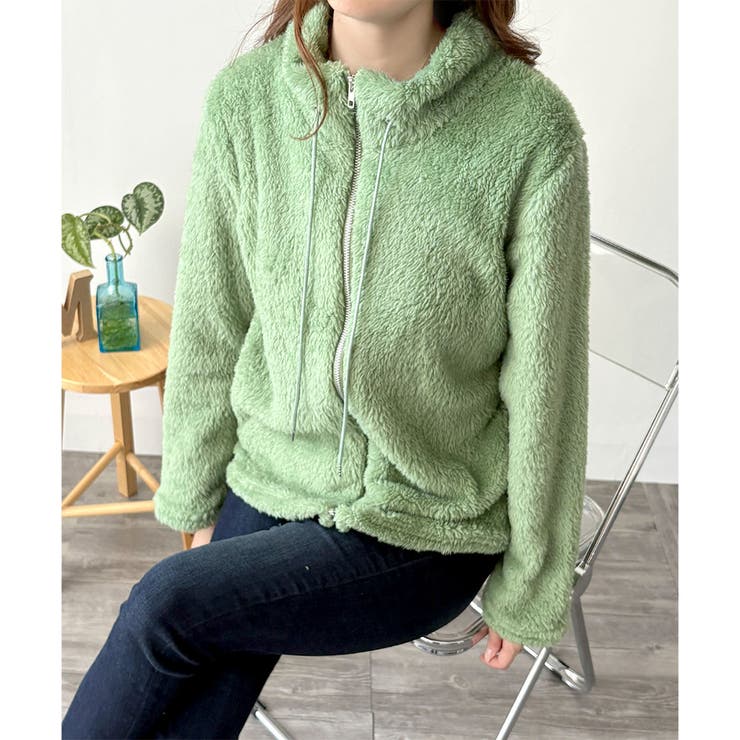 ソフトボアブルゾン ふんわり軽い ジップアップアウター | Amulet | 詳細画像34 