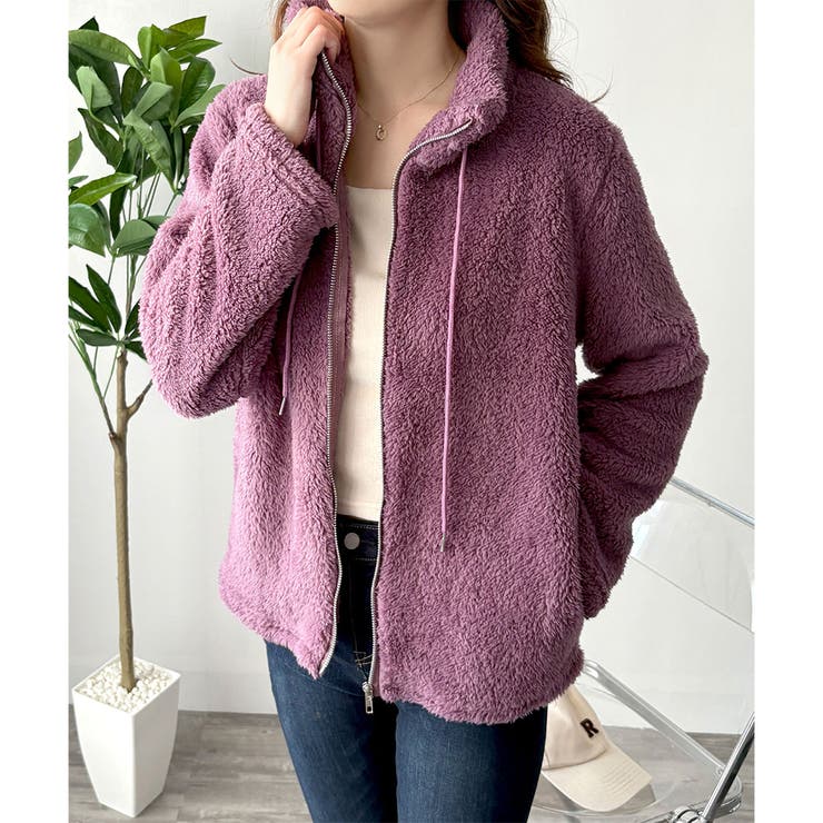 ソフトボアブルゾン ふんわり軽い ジップアップアウター | Amulet | 詳細画像35 