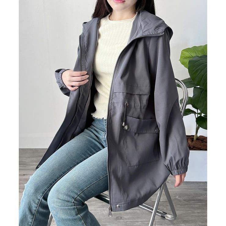 グレー | ドロストマウンテンパーカー 軽量アウター フード付き | Amulet