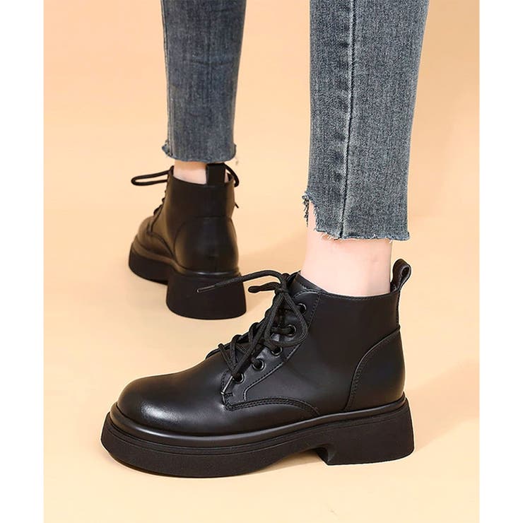 レースアップ厚底ショートブーツ レディース カジュアル | Amulet | 詳細画像10 