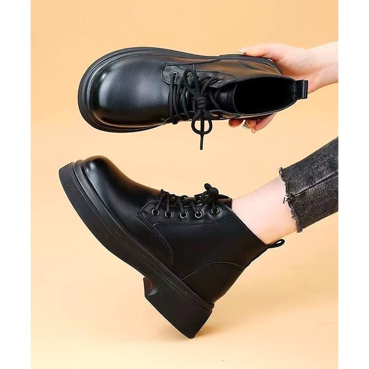 レースアップ厚底ショートブーツ レディース カジュアル | Amulet | 詳細画像11 