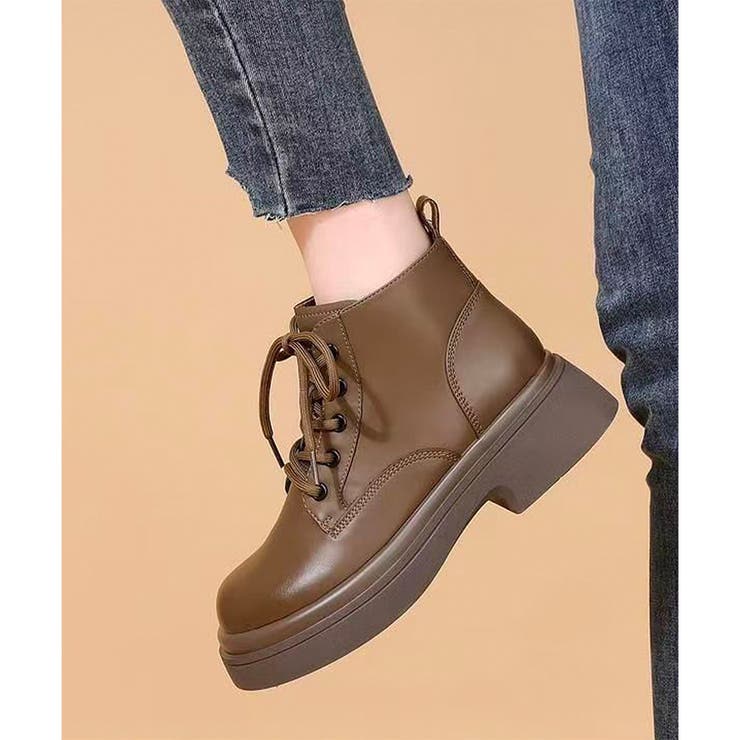 レースアップ厚底ショートブーツ レディース カジュアル | Amulet | 詳細画像16 