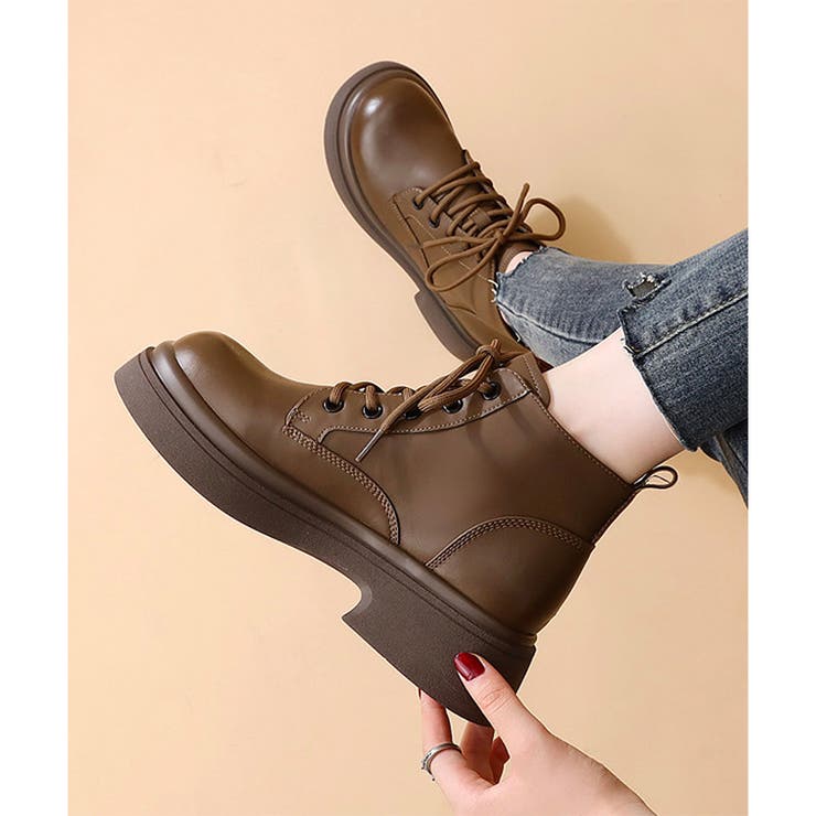 レースアップ厚底ショートブーツ レディース カジュアル | Amulet | 詳細画像17 