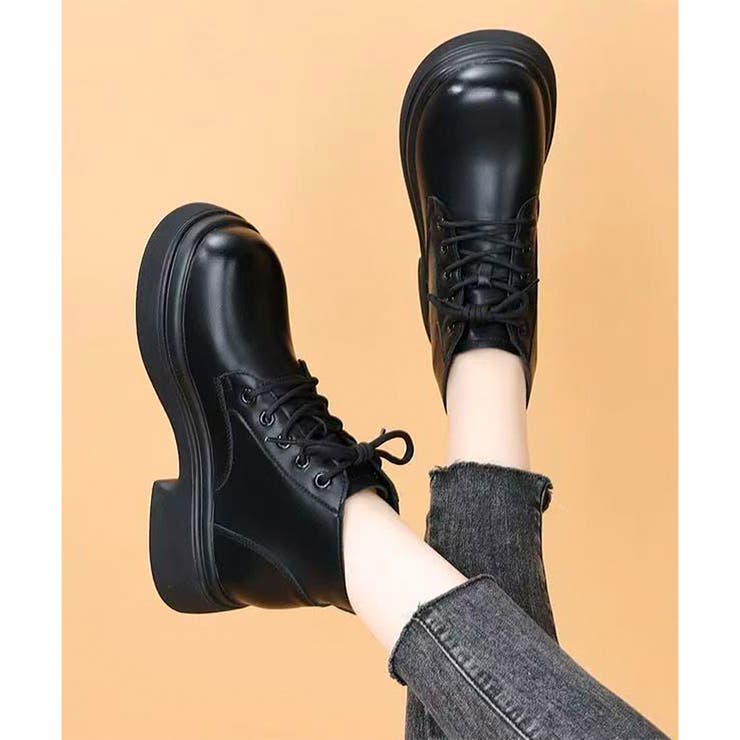 レースアップ厚底ショートブーツ レディース カジュアル | Amulet | 詳細画像2 