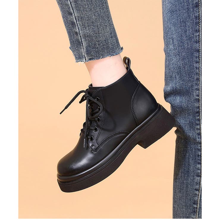 レースアップ厚底ショートブーツ レディース カジュアル | Amulet | 詳細画像9 