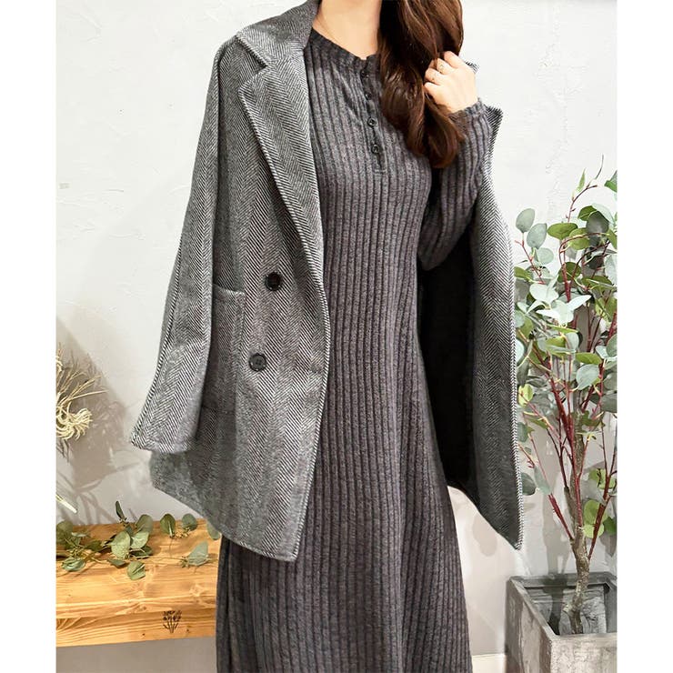 リブニットリラクシーロングワンピース 体型カバー 秋冬 | Amulet | 詳細画像26 