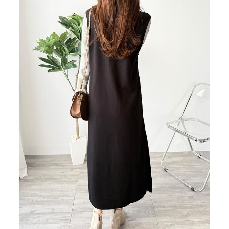 ナチュラルキーネックジャンパースカート 体型カバー ロングワンピース | Amulet | 詳細画像20 