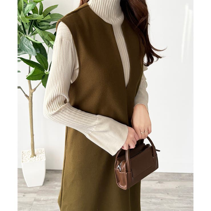 ナチュラルキーネックジャンパースカート 体型カバー ロングワンピース | Amulet | 詳細画像25 