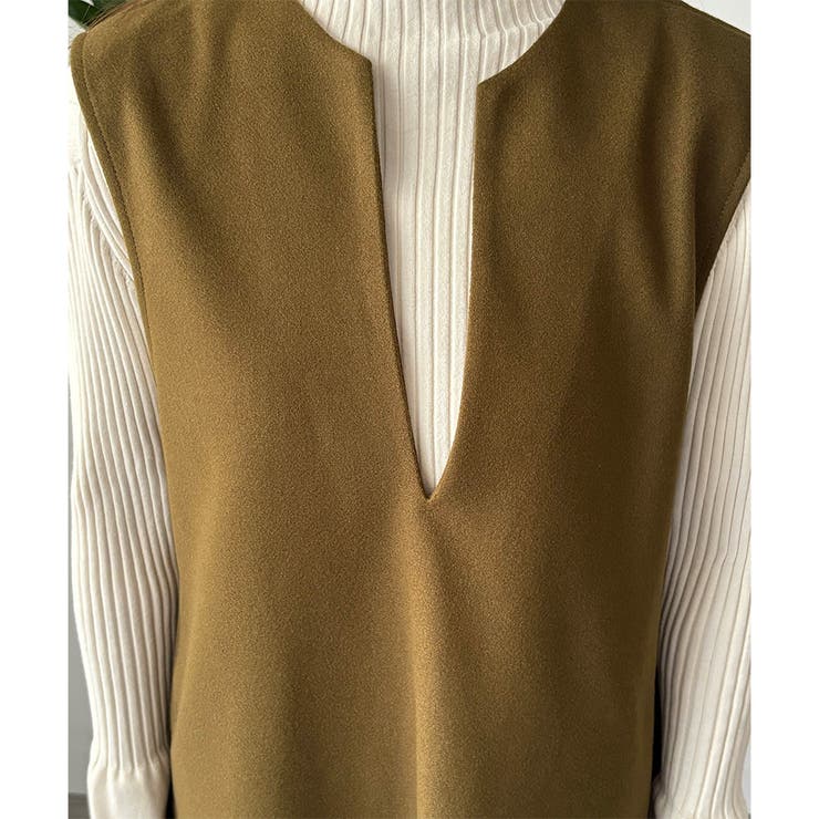 ナチュラルキーネックジャンパースカート 体型カバー ロングワンピース | Amulet | 詳細画像30 