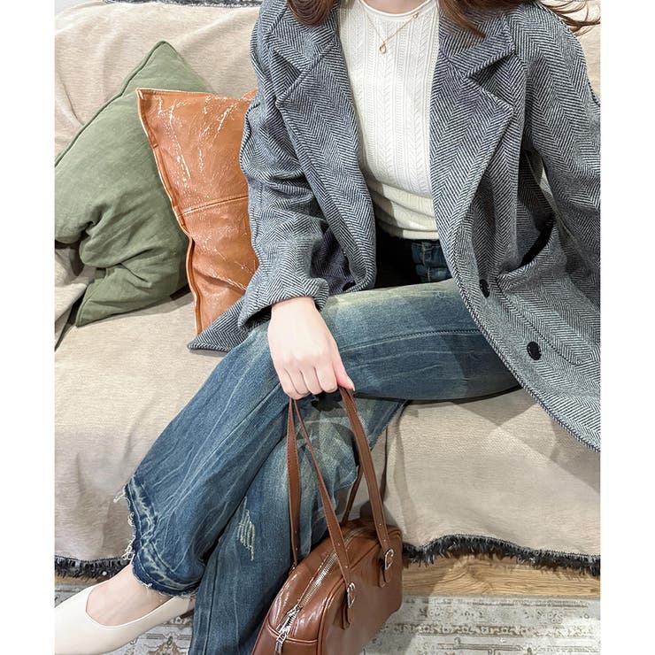 デニムライクフレアパンツ 美脚 ロング | Amulet | 詳細画像14 