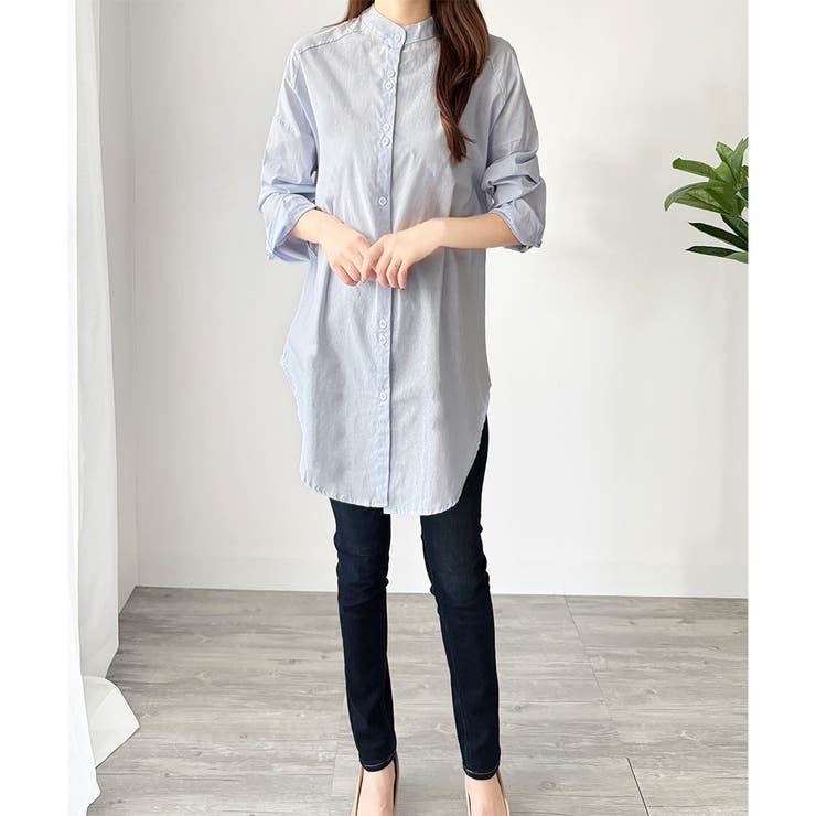 スタンドカラーオーバーシャツ トップス 羽織り | Amulet | 詳細画像17 