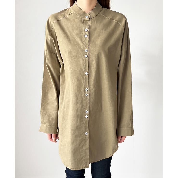 スタンドカラーオーバーシャツ トップス 羽織り | Amulet | 詳細画像20 