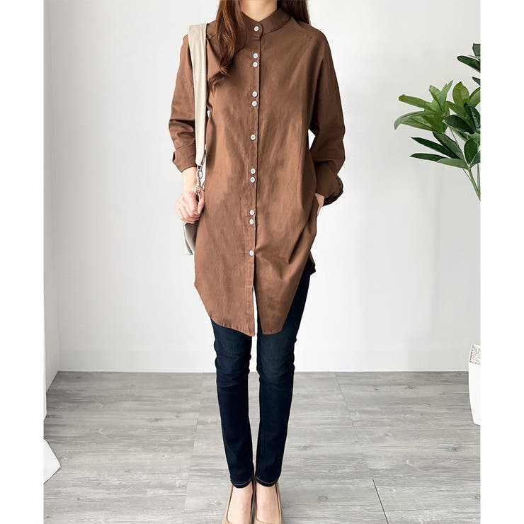 スタンドカラーオーバーシャツ トップス 羽織り | Amulet | 詳細画像27 