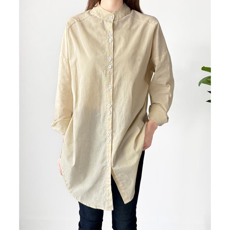 スタンドカラーオーバーシャツ トップス 羽織り | Amulet | 詳細画像6 