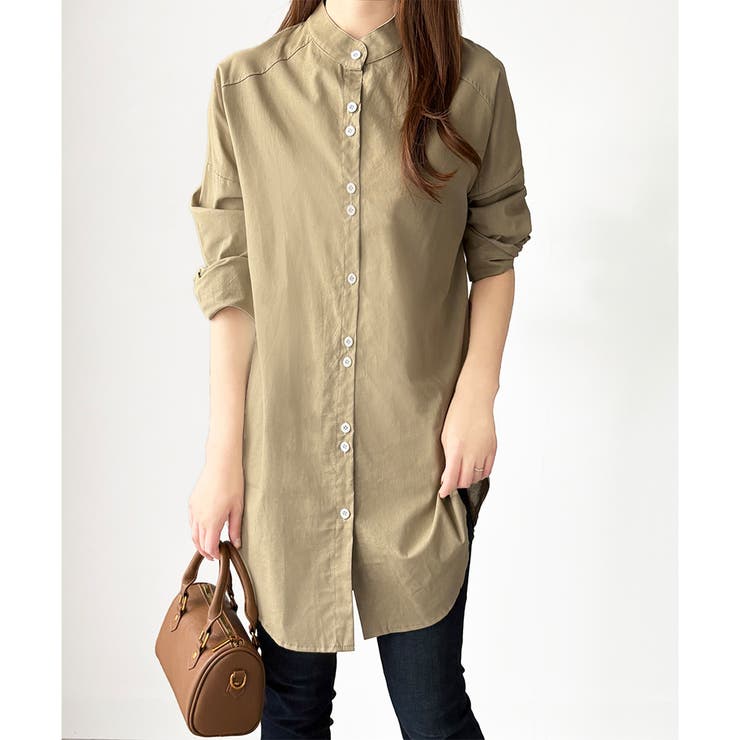 スタンドカラーオーバーシャツ トップス 羽織り | Amulet | 詳細画像8 