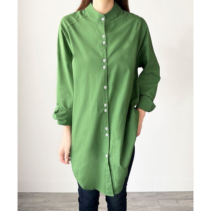 スタンドカラーオーバーシャツ トップス 羽織り | Amulet | 詳細画像9 