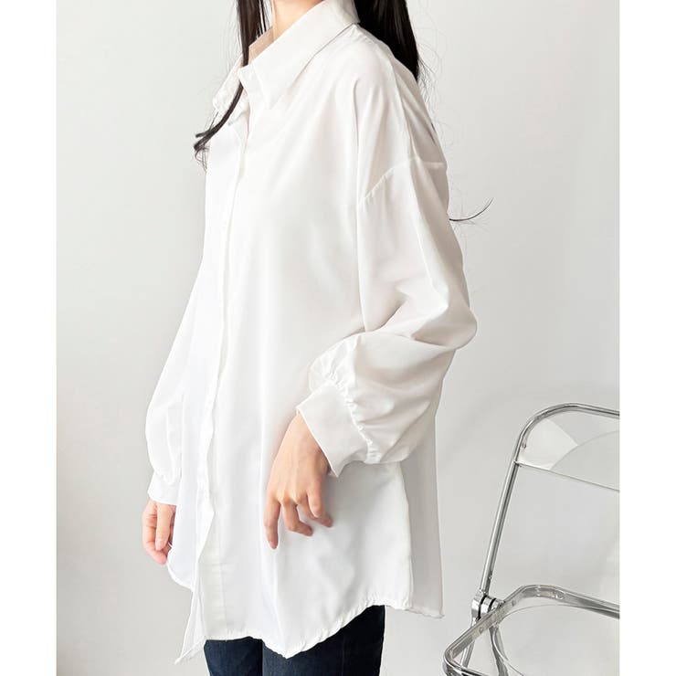 オーバーサイズロングシャツ ロング丈 トップス | Amulet | 詳細画像16 