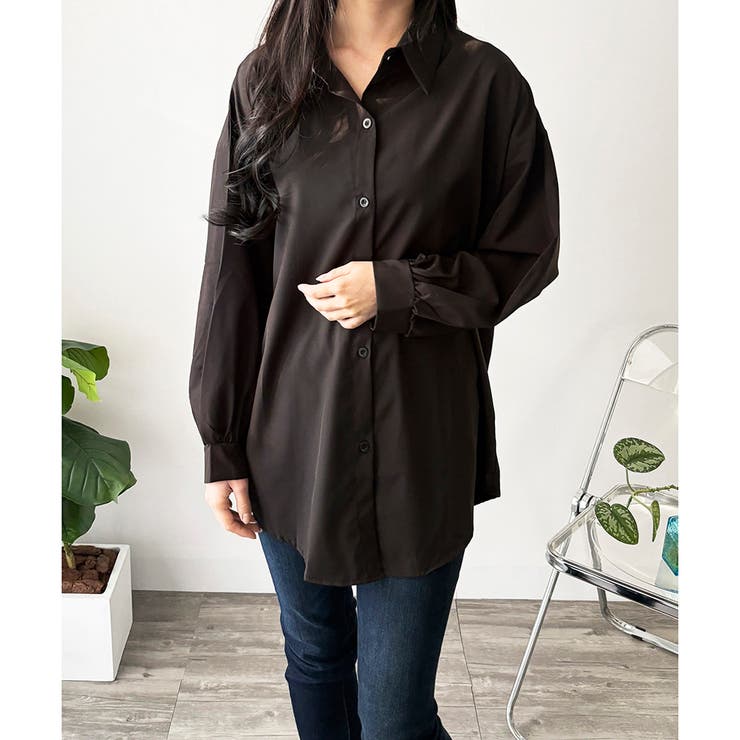 オーバーサイズロングシャツ ロング丈 トップス | Amulet | 詳細画像17 