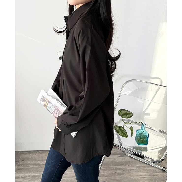 オーバーサイズロングシャツ ロング丈 トップス | Amulet | 詳細画像2 