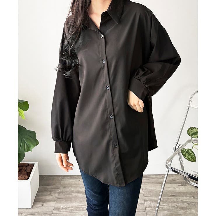 オーバーサイズロングシャツ ロング丈 トップス | Amulet | 詳細画像20 