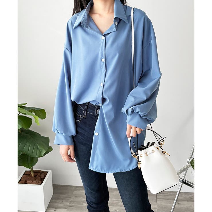 オーバーサイズロングシャツ ロング丈 トップス | Amulet | 詳細画像22 