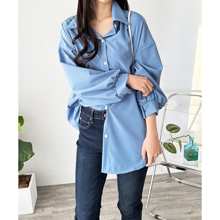 オーバーサイズロングシャツ ロング丈 トップス | Amulet | 詳細画像24 