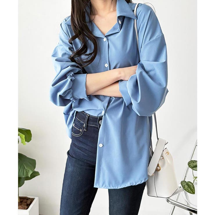 オーバーサイズロングシャツ ロング丈 トップス | Amulet | 詳細画像8 