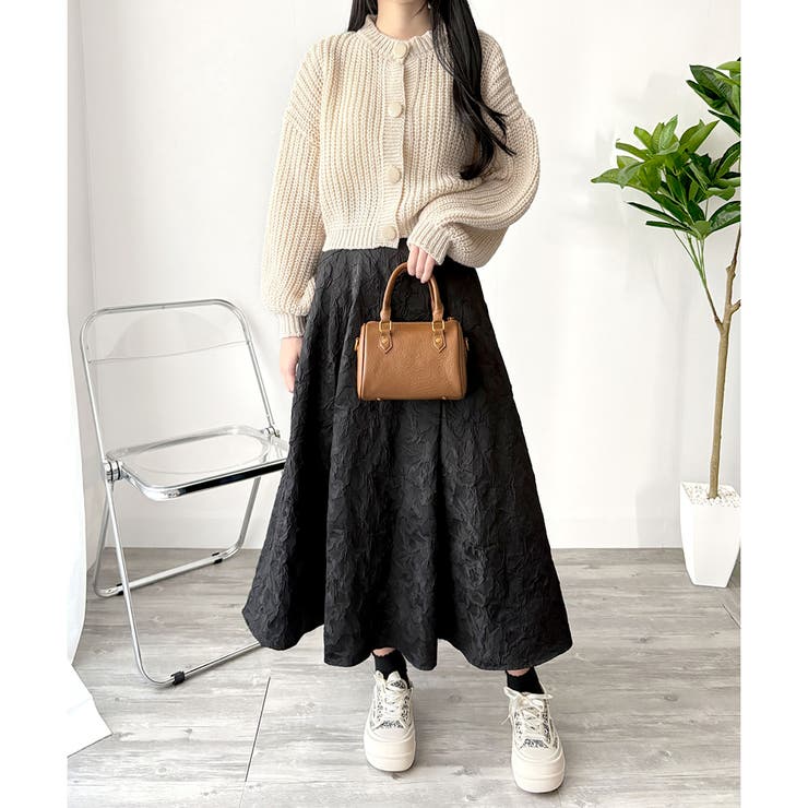 バルーンスリーブショートカーディガン ニット 羽織り | Amulet | 詳細画像16 