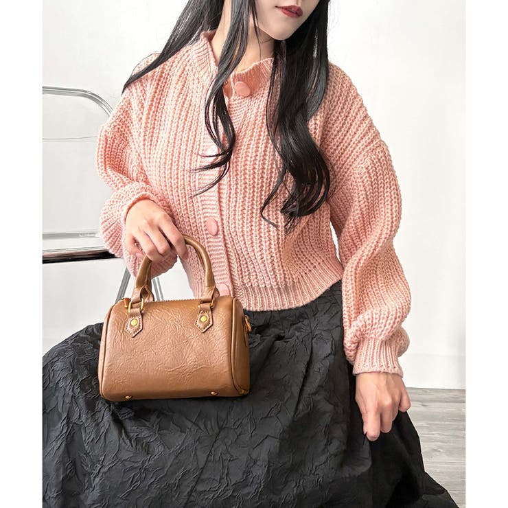 バルーンスリーブショートカーディガン ニット 羽織り | Amulet | 詳細画像20 