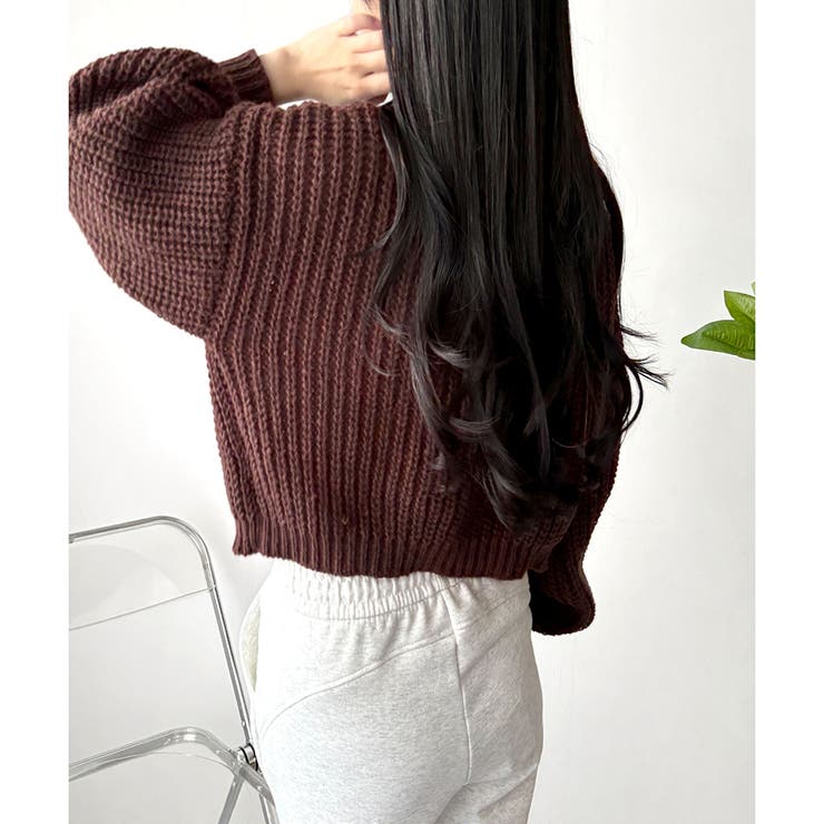 バルーンスリーブショートカーディガン ニット 羽織り | Amulet | 詳細画像26 