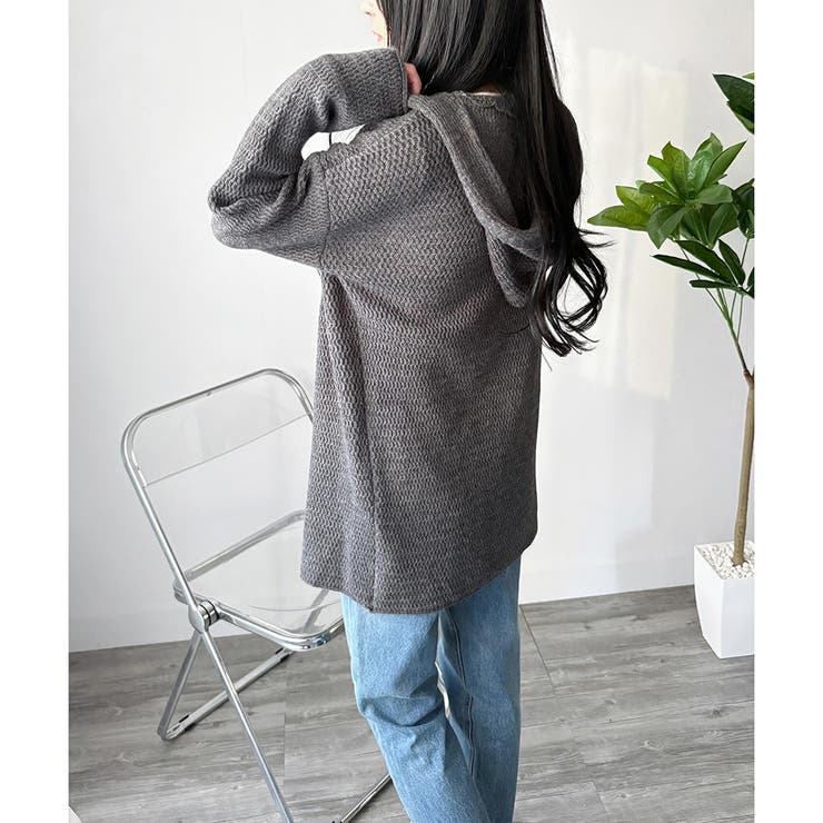 フード付きニットカーディガン ニット 羽織り | Amulet | 詳細画像13 