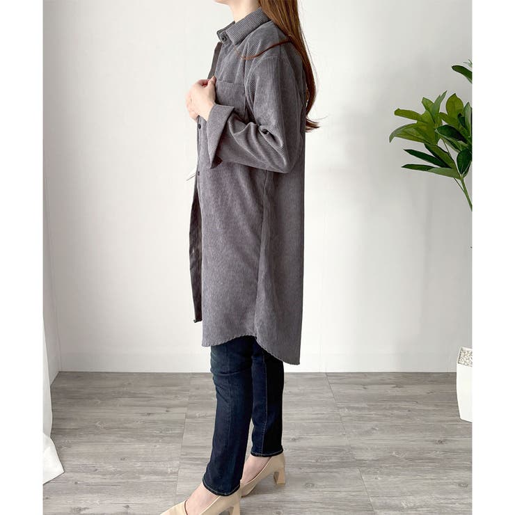 オーバーサイズコーデュロイシャツ 羽織り ロング | Amulet | 詳細画像12 