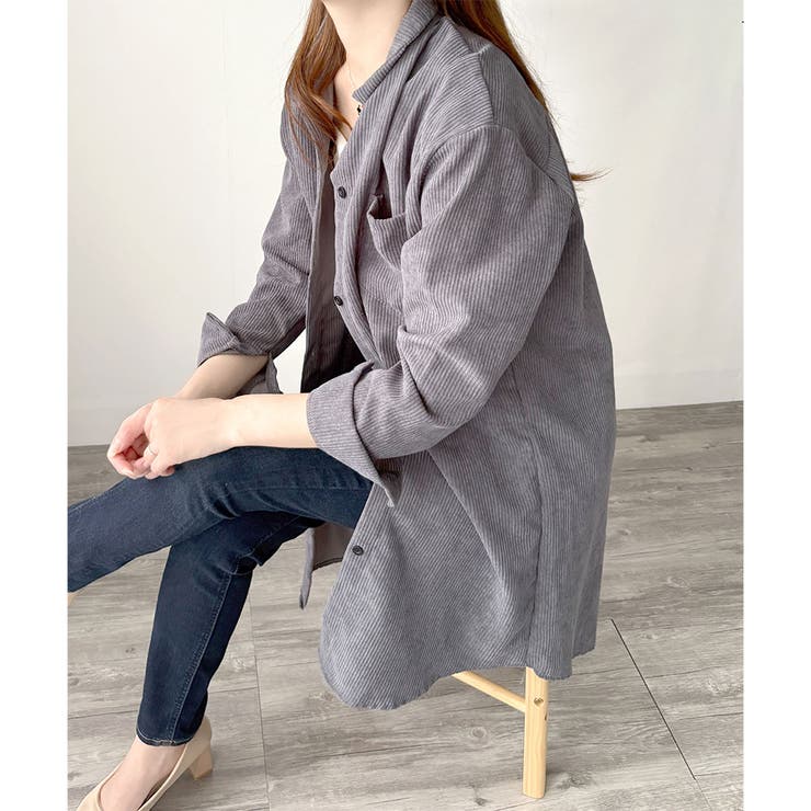 オーバーサイズコーデュロイシャツ 羽織り ロング | Amulet | 詳細画像16 