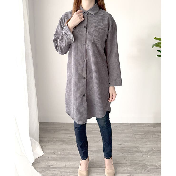 オーバーサイズコーデュロイシャツ 羽織り ロング | Amulet | 詳細画像18 