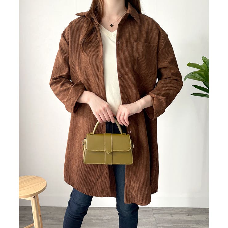 オーバーサイズコーデュロイシャツ 羽織り ロング | Amulet | 詳細画像2 