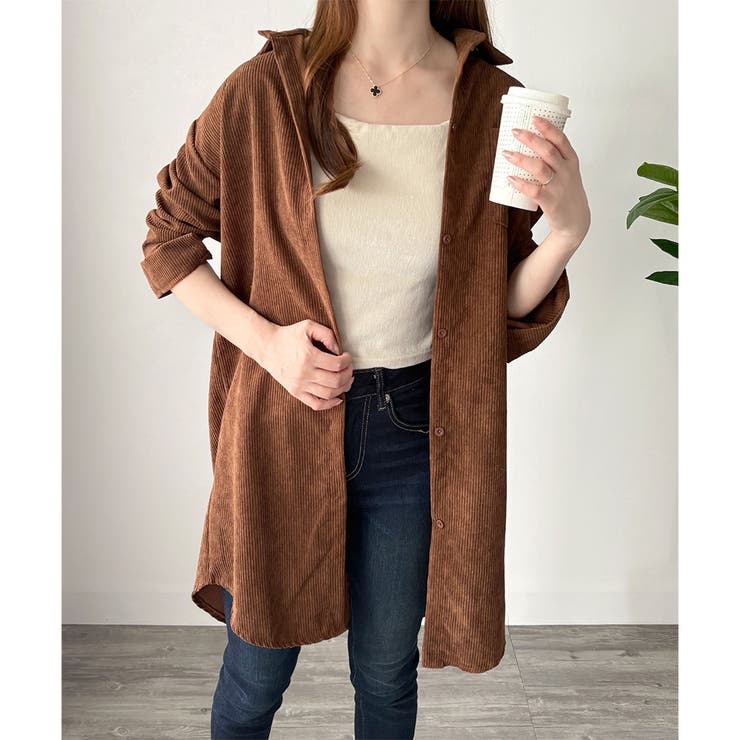 オーバーサイズコーデュロイシャツ 羽織り ロング | Amulet | 詳細画像21 