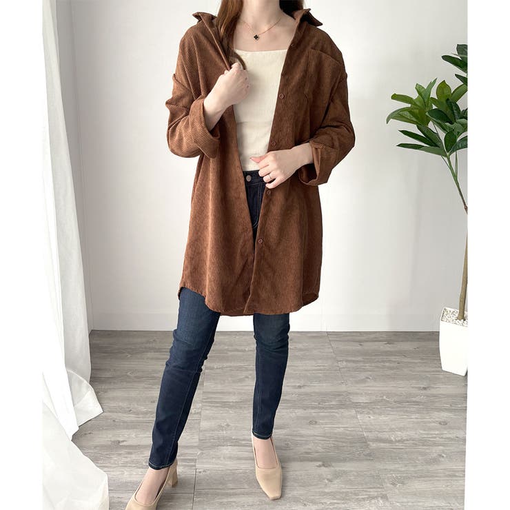 オーバーサイズコーデュロイシャツ 羽織り ロング | Amulet | 詳細画像22 