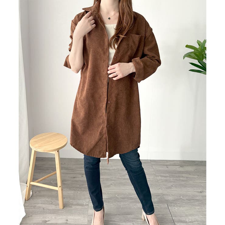 オーバーサイズコーデュロイシャツ 羽織り ロング | Amulet | 詳細画像29 