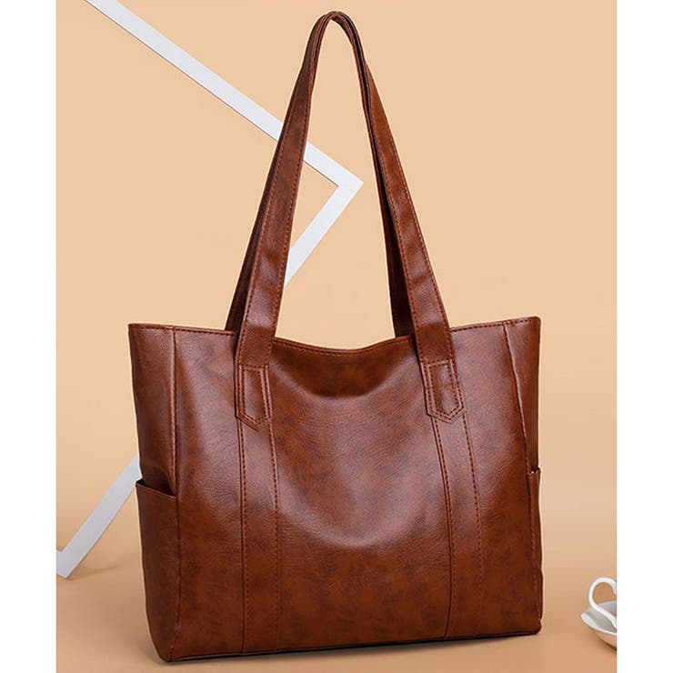 ソフトタッチフェイクレザートートバッグ レディース 肩掛け | Amulet | 詳細画像12 