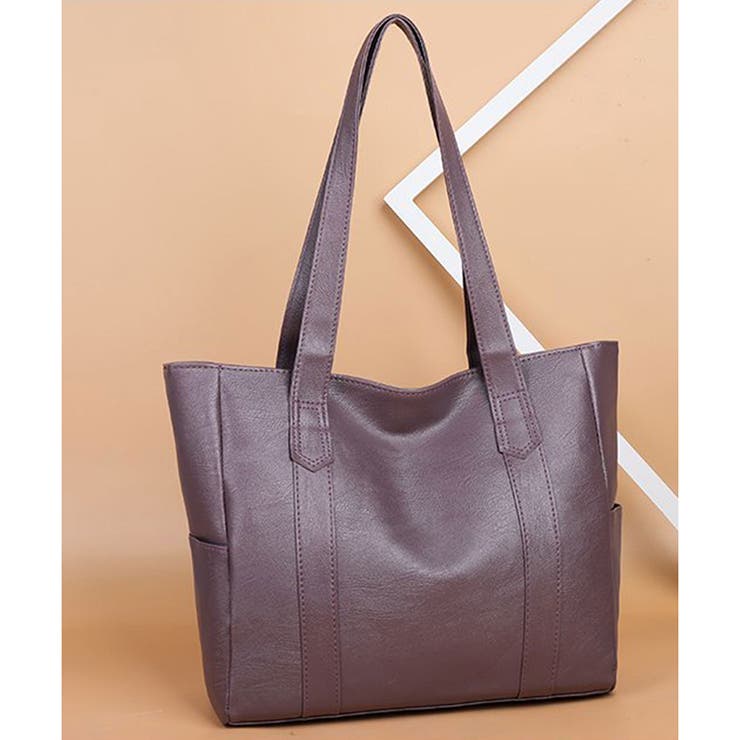 ソフトタッチフェイクレザートートバッグ レディース 肩掛け | Amulet | 詳細画像16 