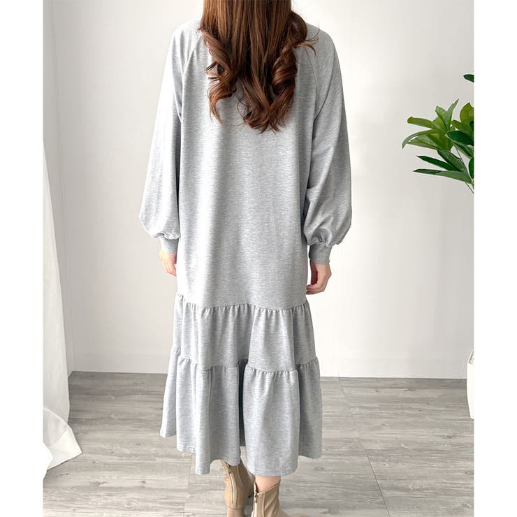 ティアードカットソーロングワンピース レディース 長袖 | Amulet | 詳細画像14 