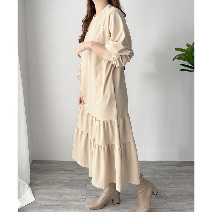 ティアードカットソーロングワンピース レディース 長袖 | Amulet | 詳細画像21 