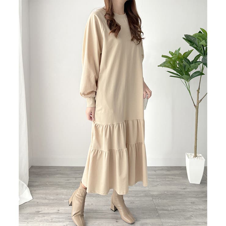 ティアードカットソーロングワンピース レディース 長袖 | Amulet | 詳細画像22 