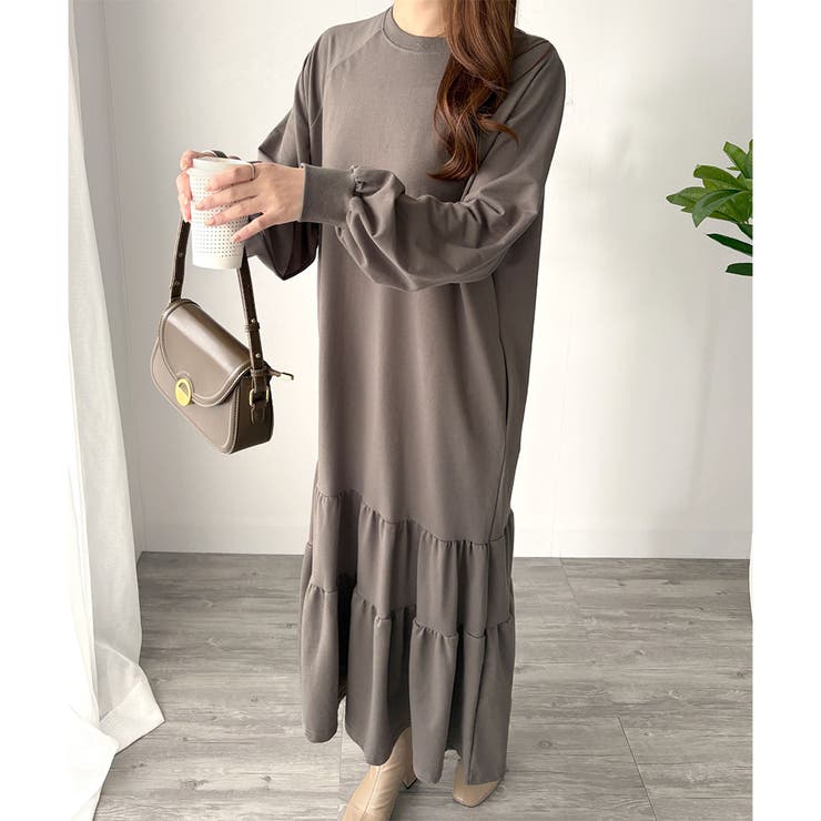 ティアードカットソーロングワンピース レディース 長袖 | Amulet | 詳細画像24 